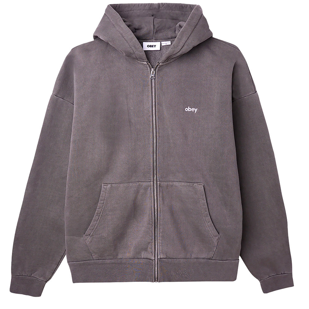 obey 112460019 lowercase pigment zip hood pigment digital black