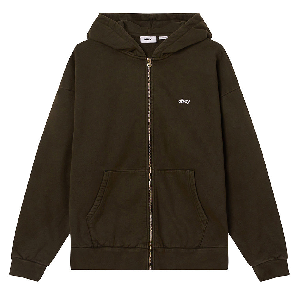 obey 112460019 lowercase pigment zip hood pigment rosin