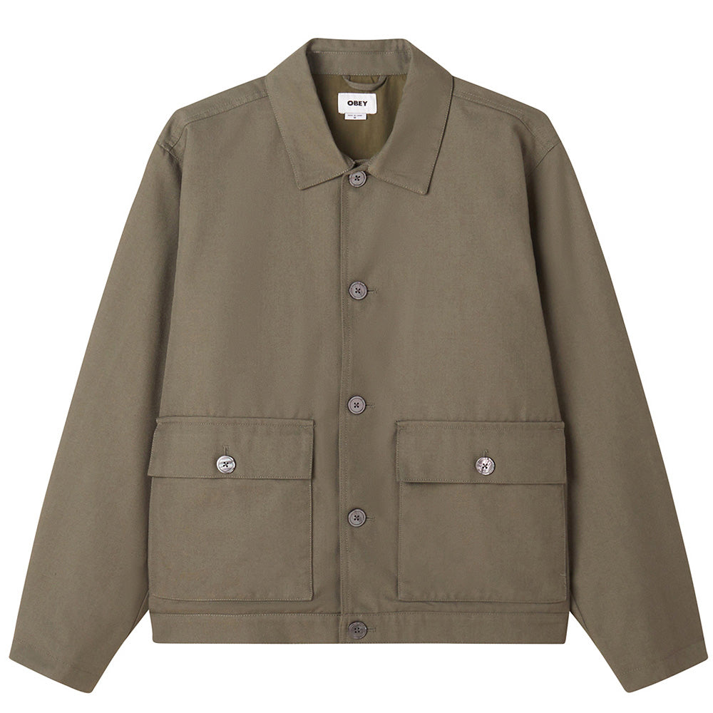 obey 121160058 oliver shirt jacket tlf tea leaf