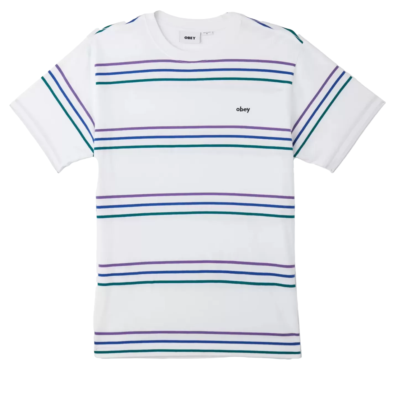 obey 131080351 montrose stripe tee white multi