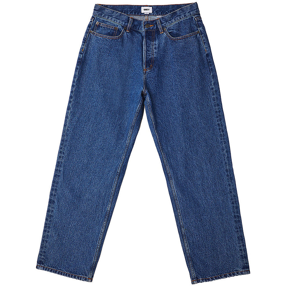 obey 142010077 hardwork denim stn stone wash indigo