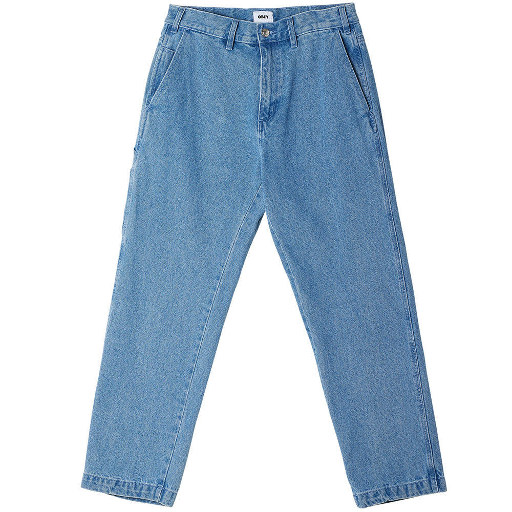 obey 142010078 hardwork carpenter denim light indigo
