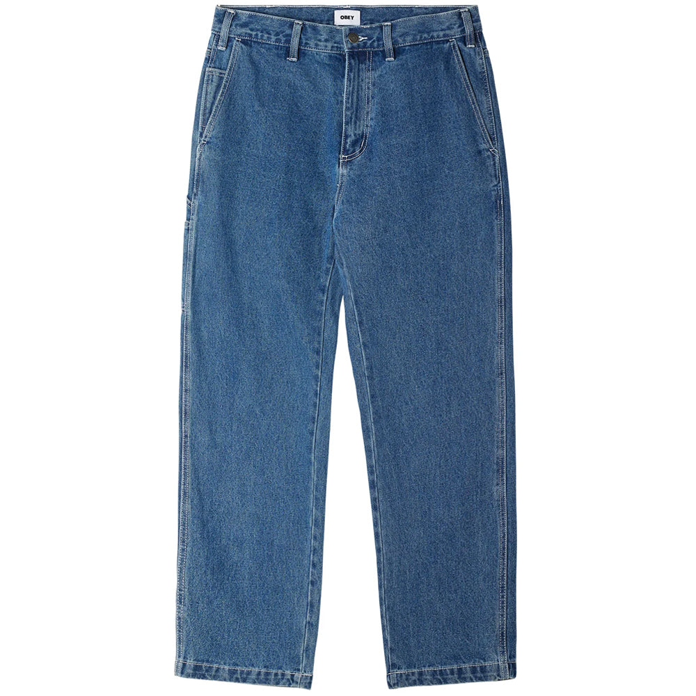 obey 142010078 hardwork carpenter denim pant stonewash indigo
