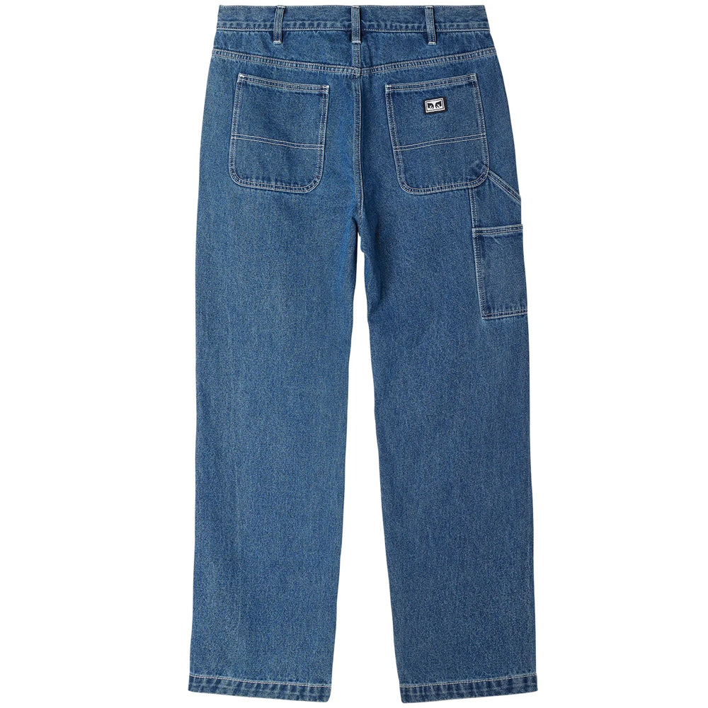 obey 142010078 hardwork carpenter denim pant stonewash indigo