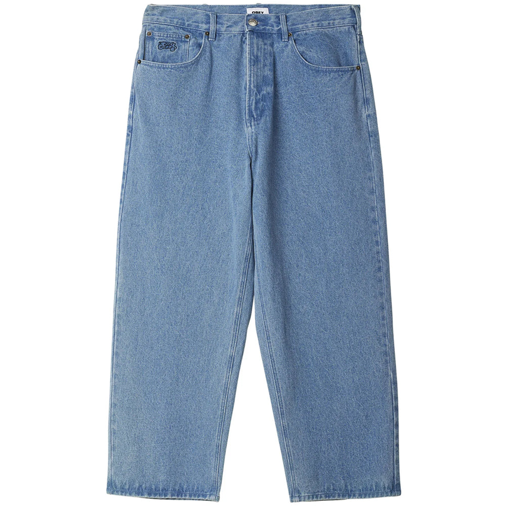 obey 142010087 bigwig baggy denim pant light indigo