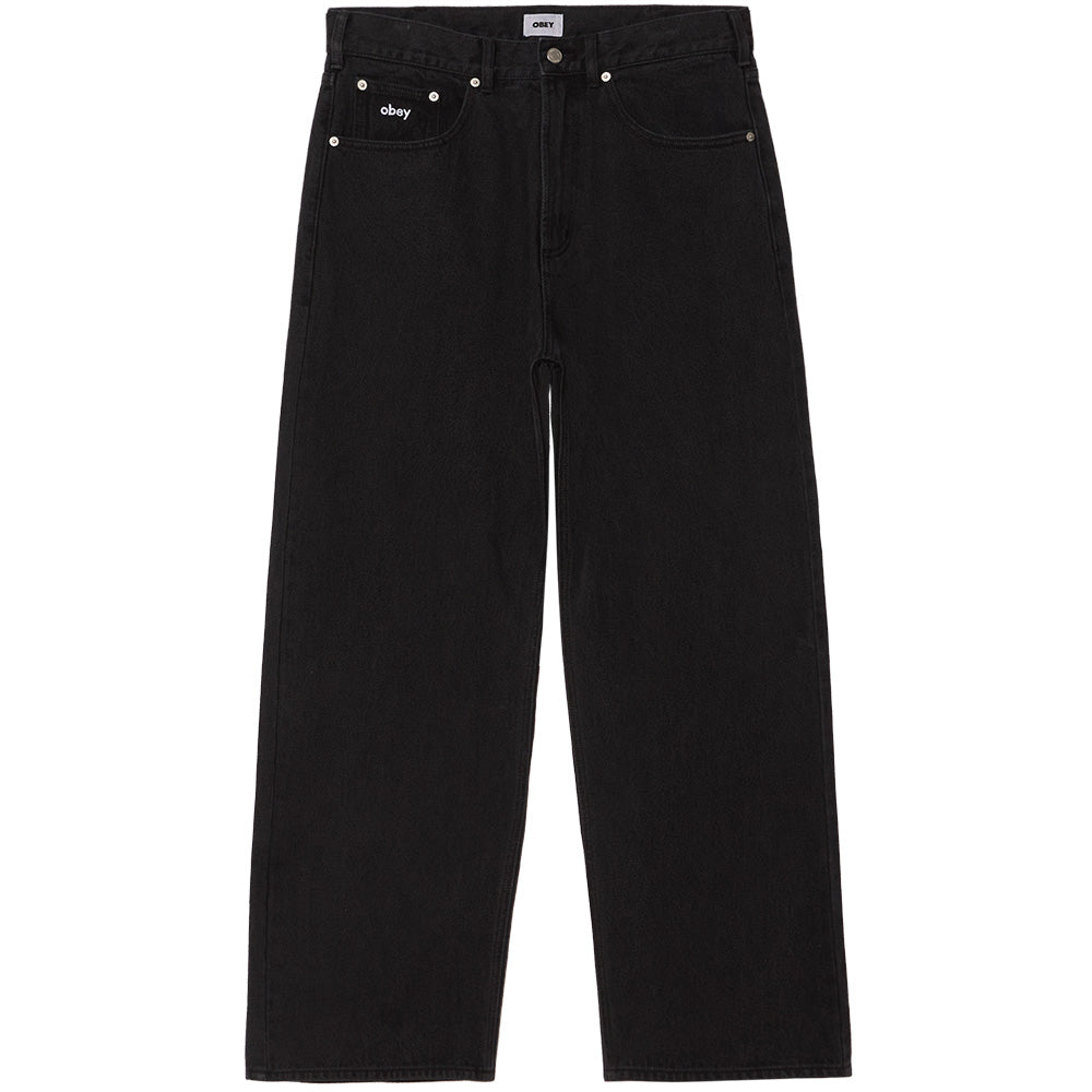 obey 142010087 bigwig baggy denim pant washed black