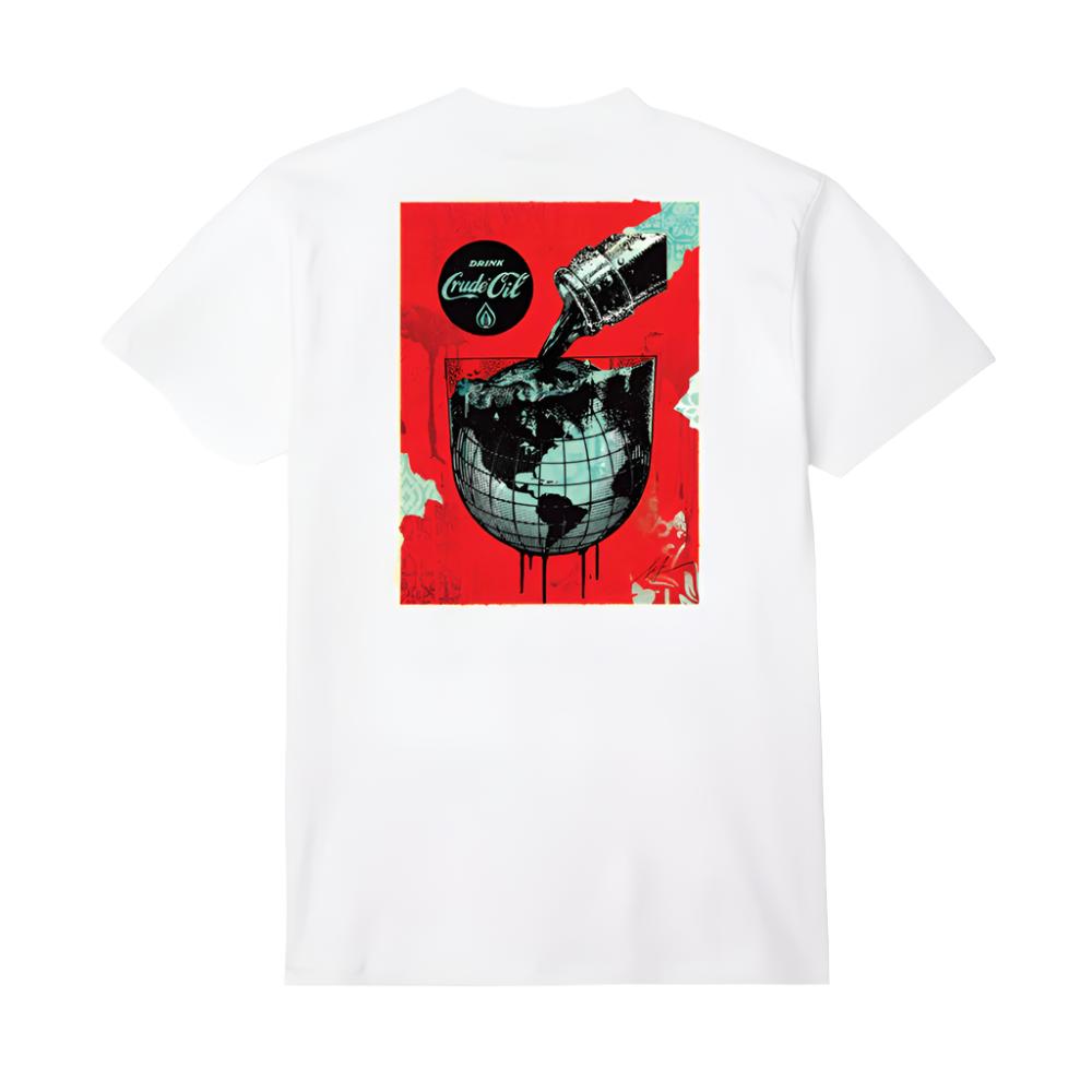 obey 165263976 drink cude oil cup tee white