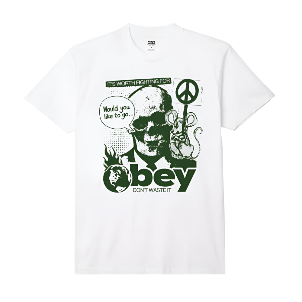 obey 165263986 dont waste it tee white
