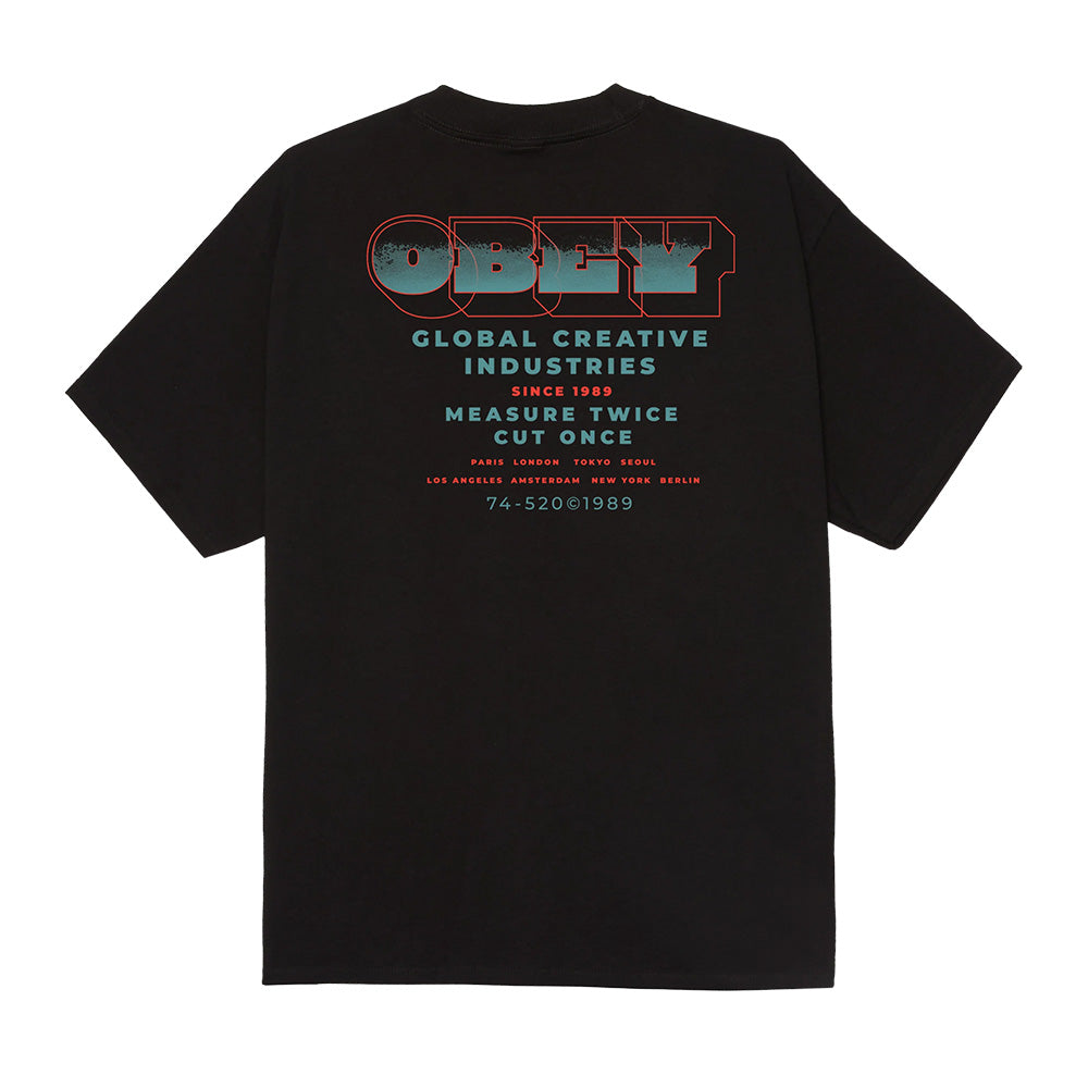 obey 165264146 measure twice tee black