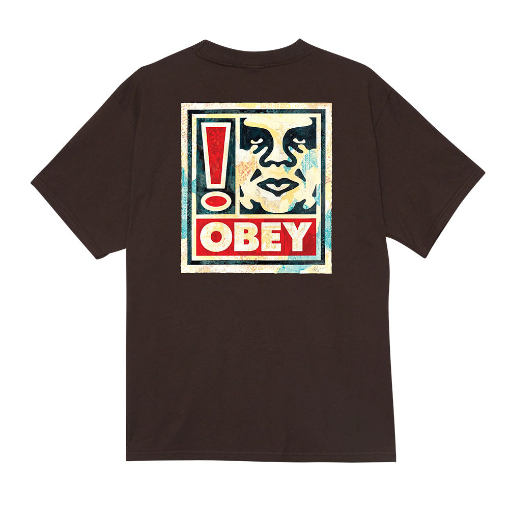 obey 165264328 exclamation tee shirt java brown