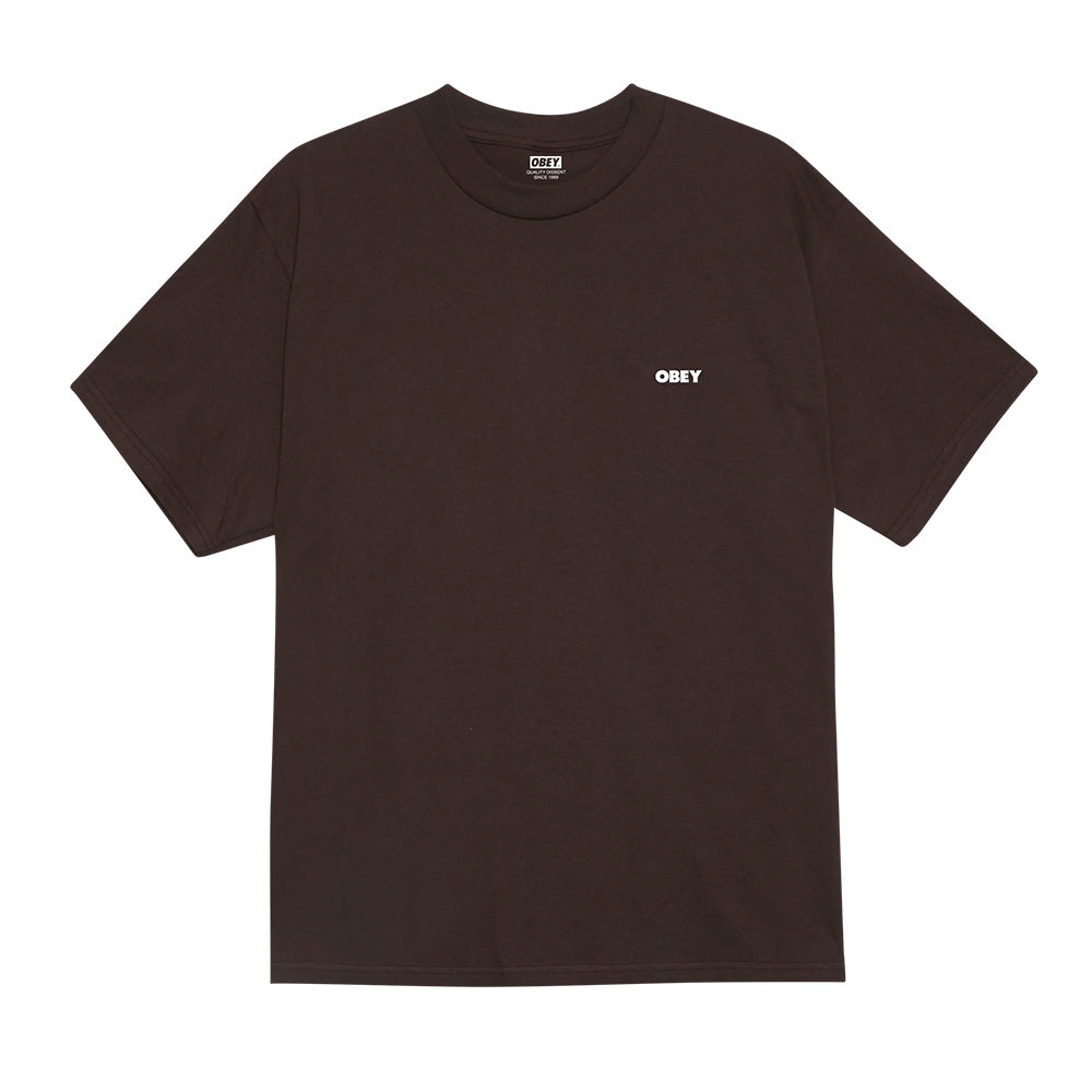 obey 165264328 exclamation tee shirt java brown