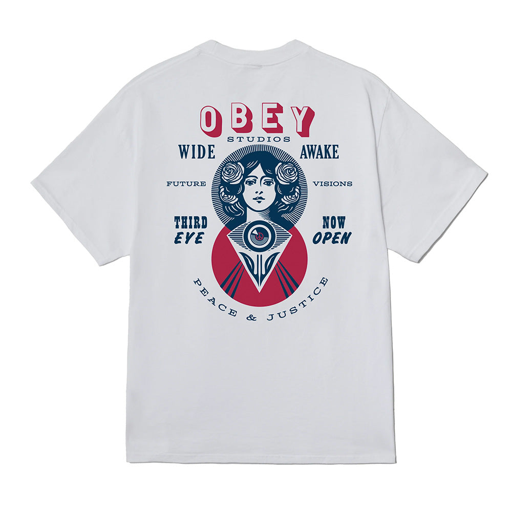 obey 165264330 make art third eye tee shirt white