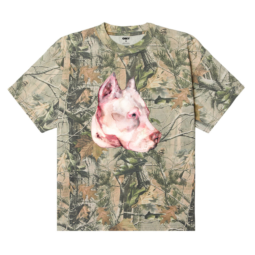 obey 168024363 pit tee shirt leaf camo