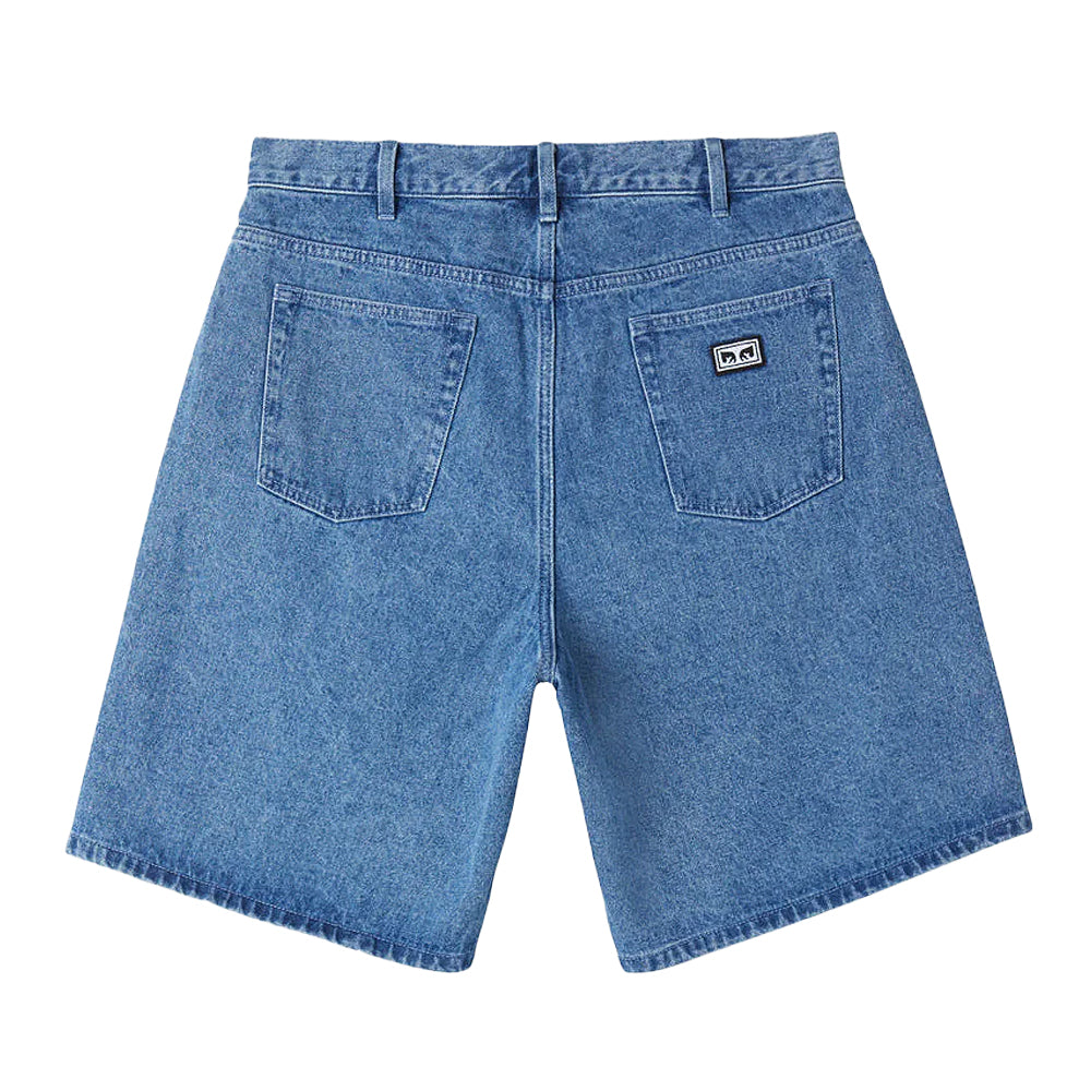 obey 172100090 bigwig baggy denim short light indigo