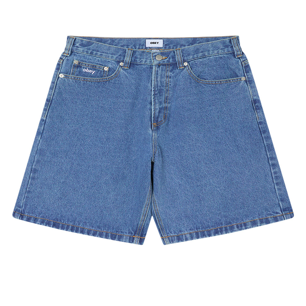 obey 172100107 bigwig baggy denim short light indigo