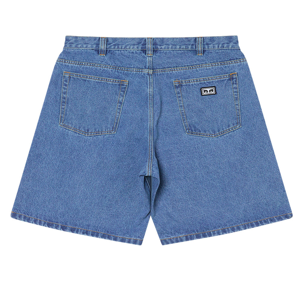 obey 172100107 bigwig baggy denim short light indigo