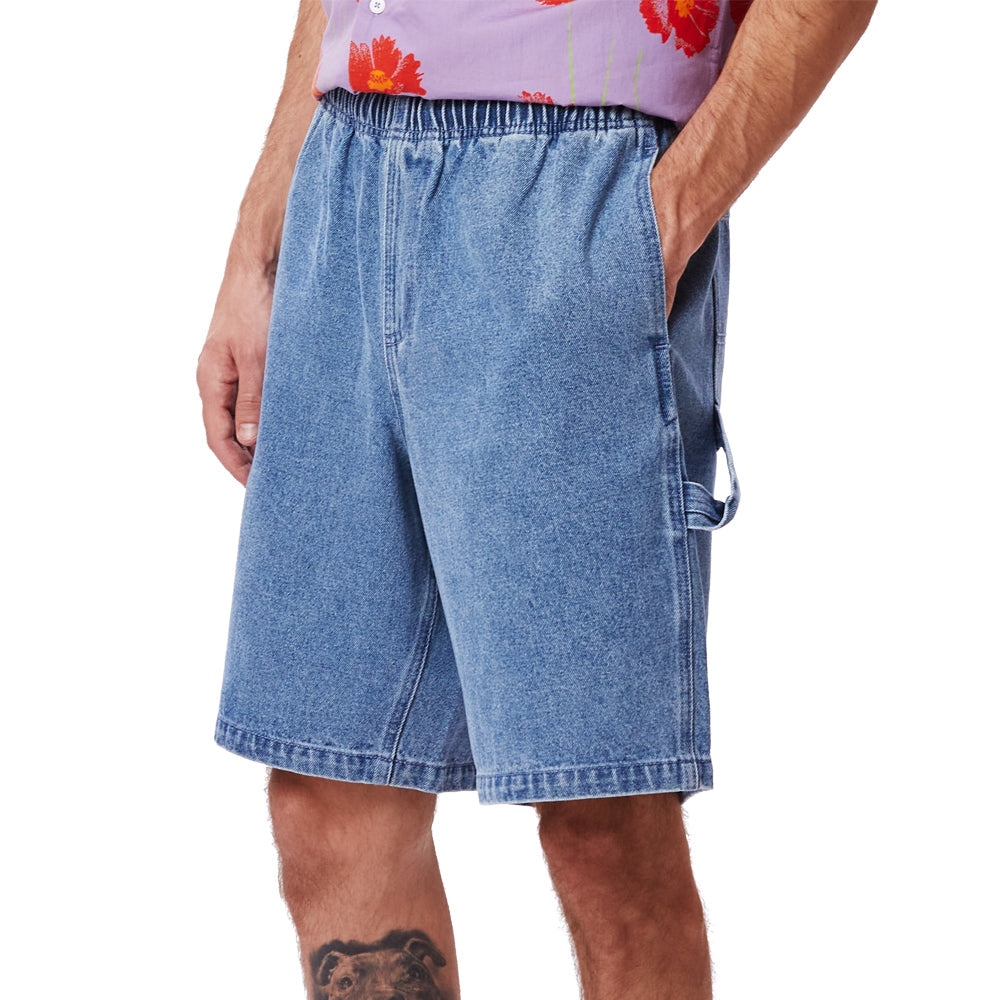 obey 172120079 easy denim carpenter short light indigo