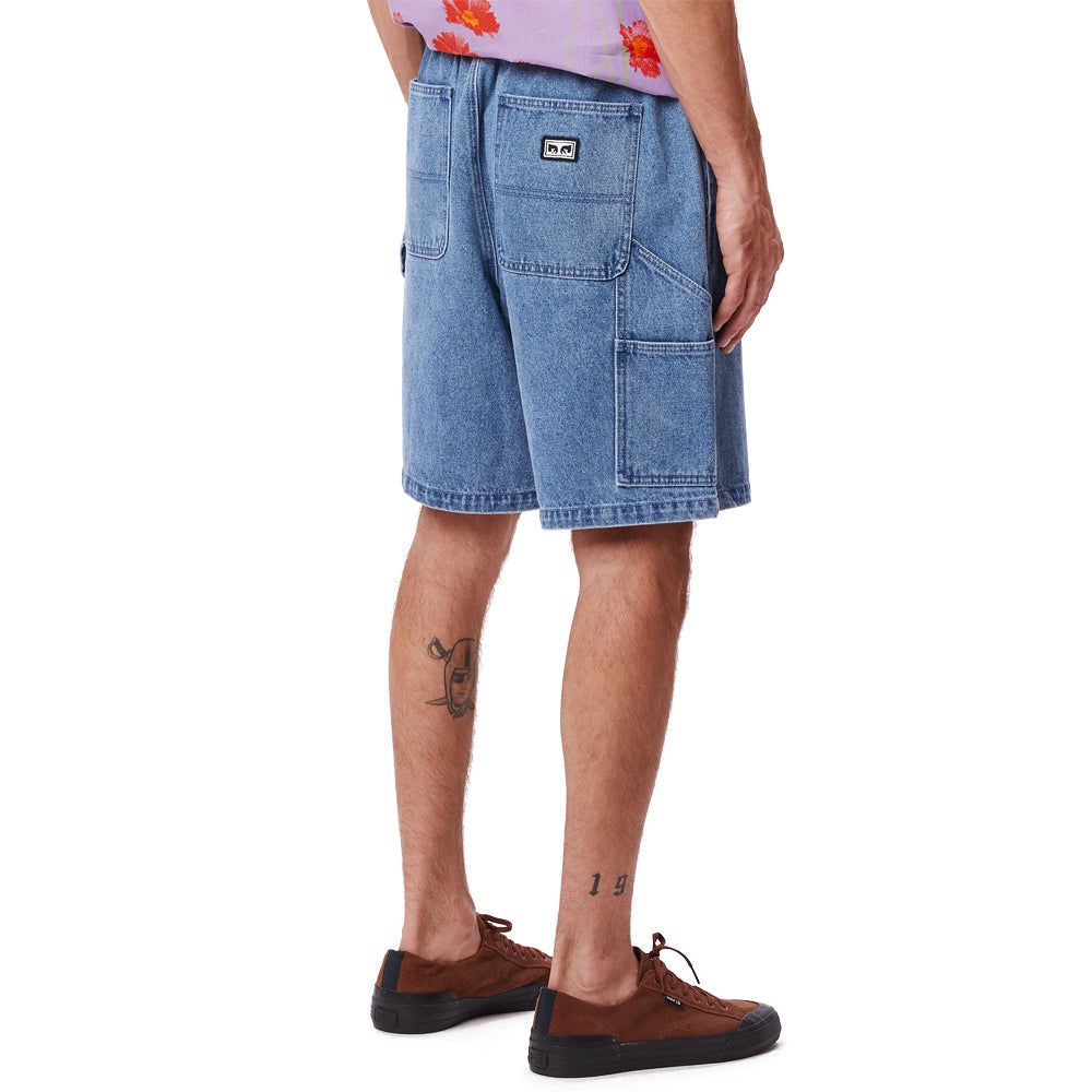 obey 172120079 easy denim carpenter short light indigo