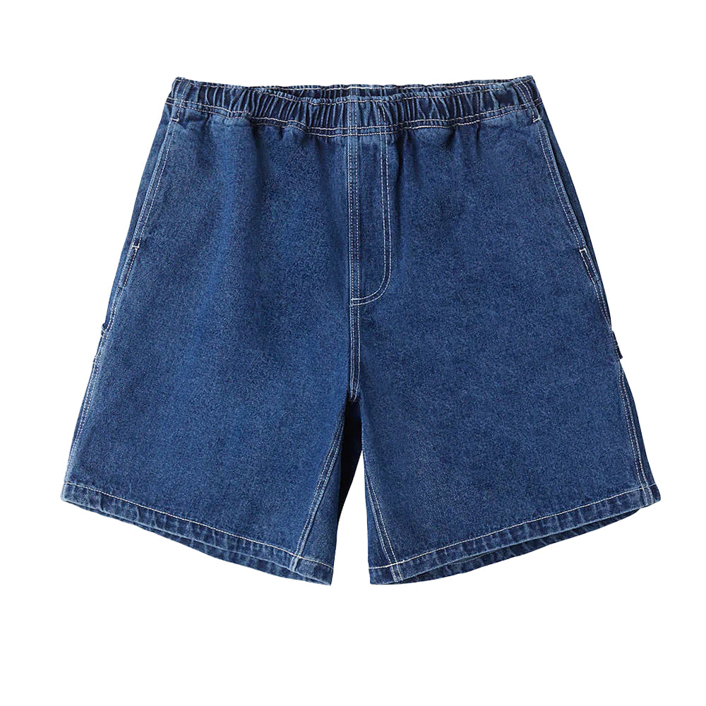 obey 172120079 easy denim carpenter short stone wash indigo
