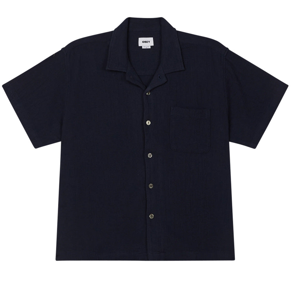 obey 181210429 curtis woven shirt navy