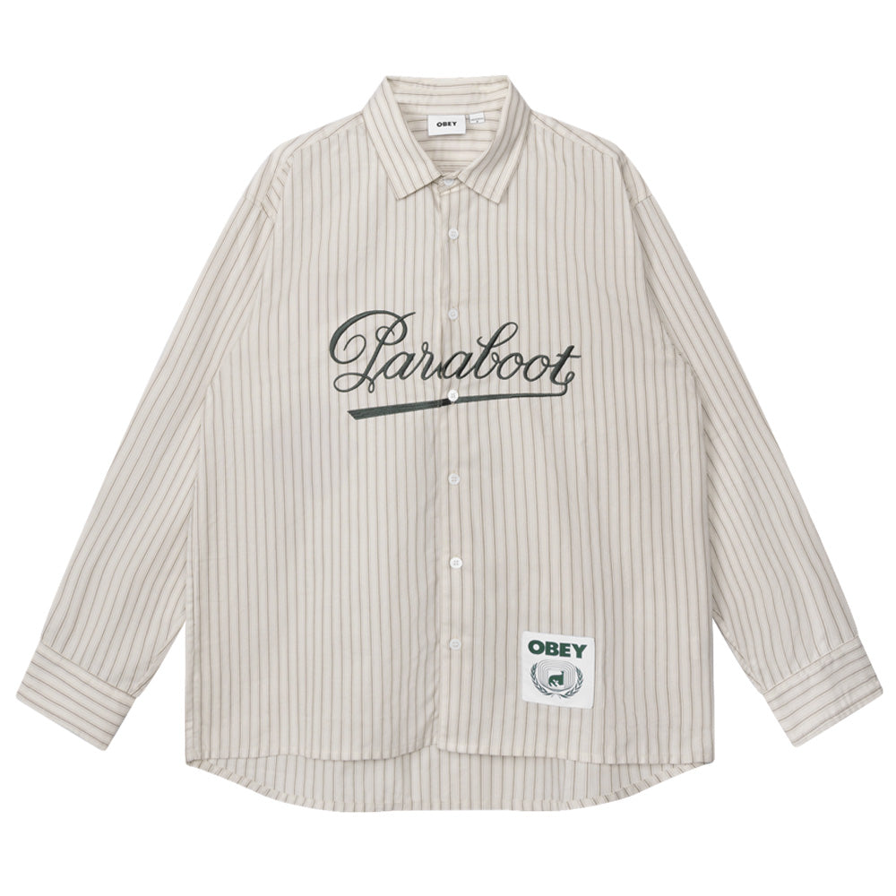 obey 196150003 x paraboot bochy embroidered shirt birch