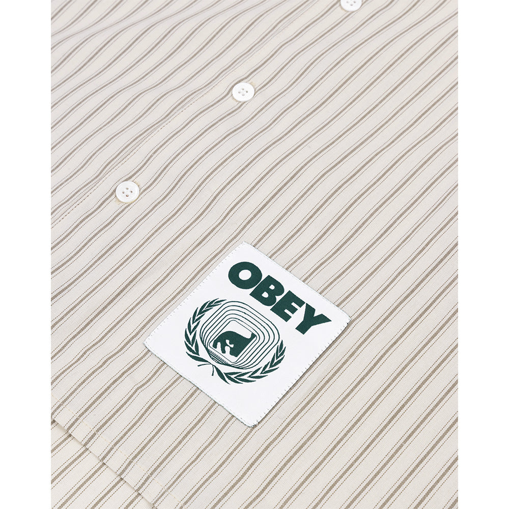 obey 196150003 x paraboot bochy embroidered shirt birch