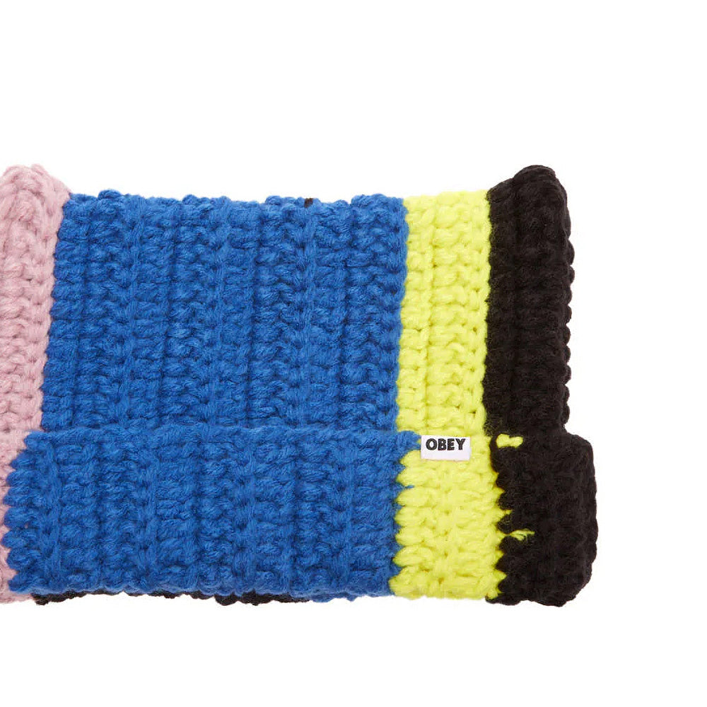 OBEY OBEY CROCHET CAT EAR BEANIE // BLACK MULTI