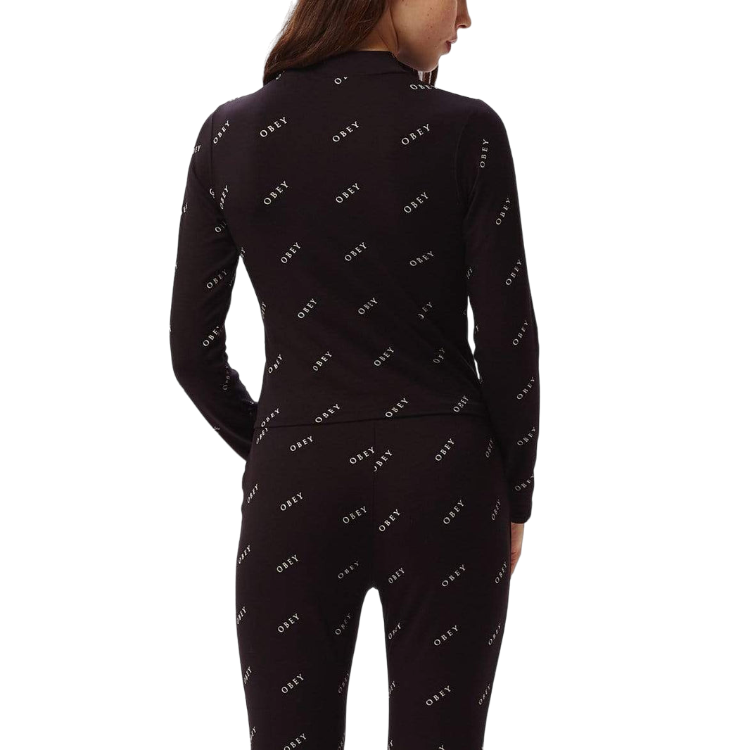 obey 231030100 zinnia top longsleeve blackwhite