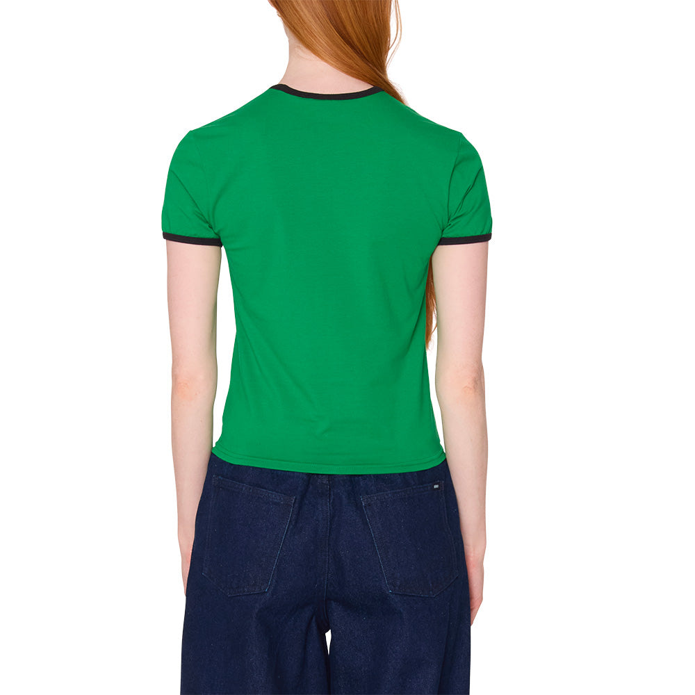 OBEY OBEY DUVALL RINGER TEE SHIRT // GREEN