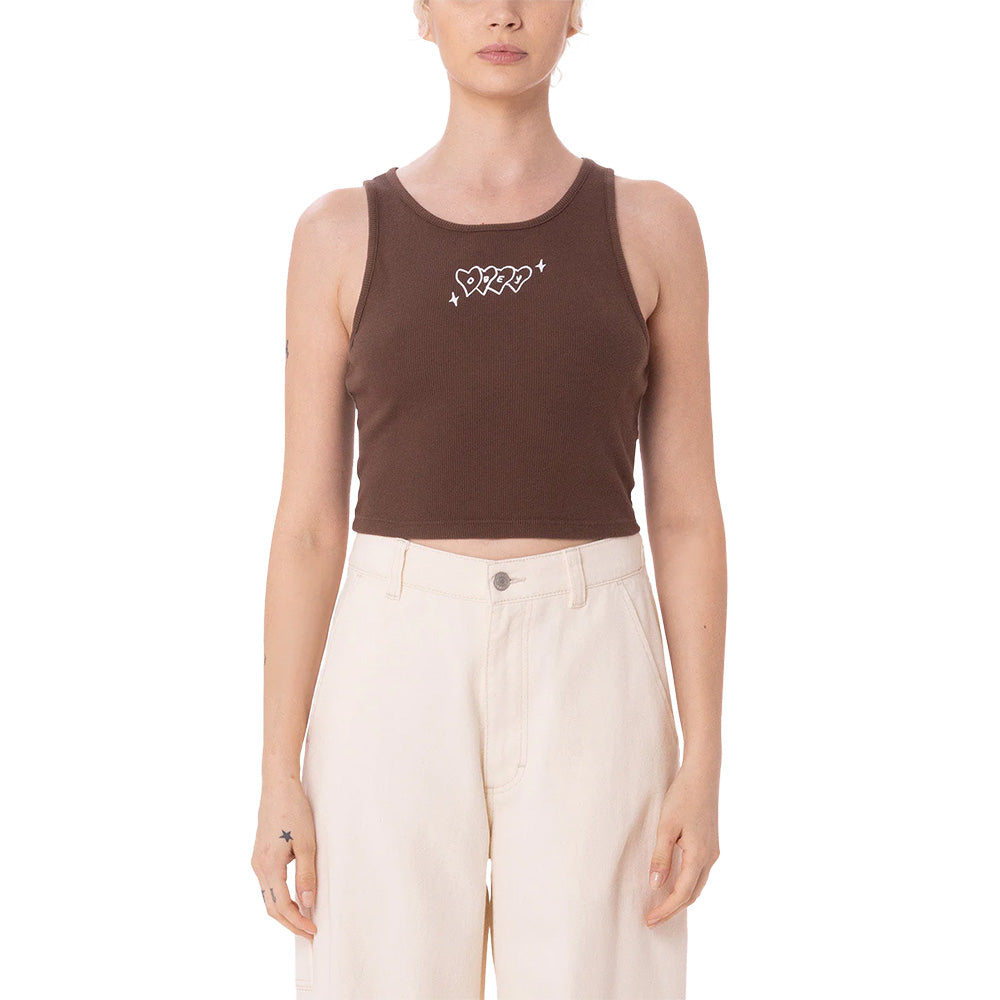 obey 263732505 obey hearts rib megan tank dbr dark brown