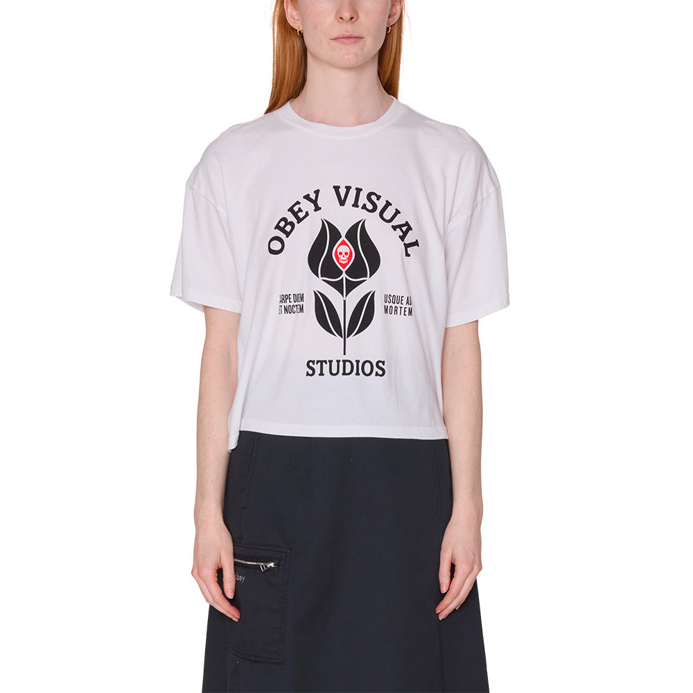 OBEY OBEY CARPE DIEM FLOWER TEE SHIRT // WHITE
