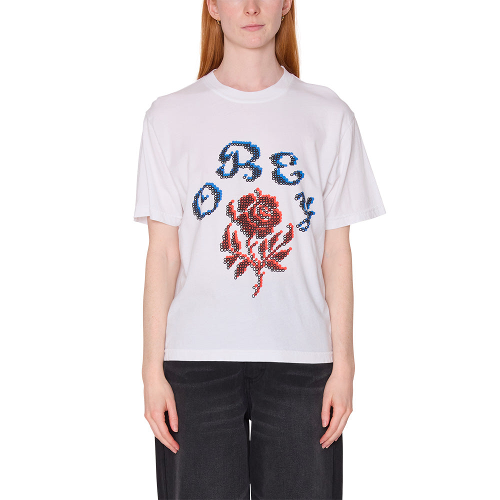 OBEY OBEY BEAD ROSE TEE SHIRT // WHITE