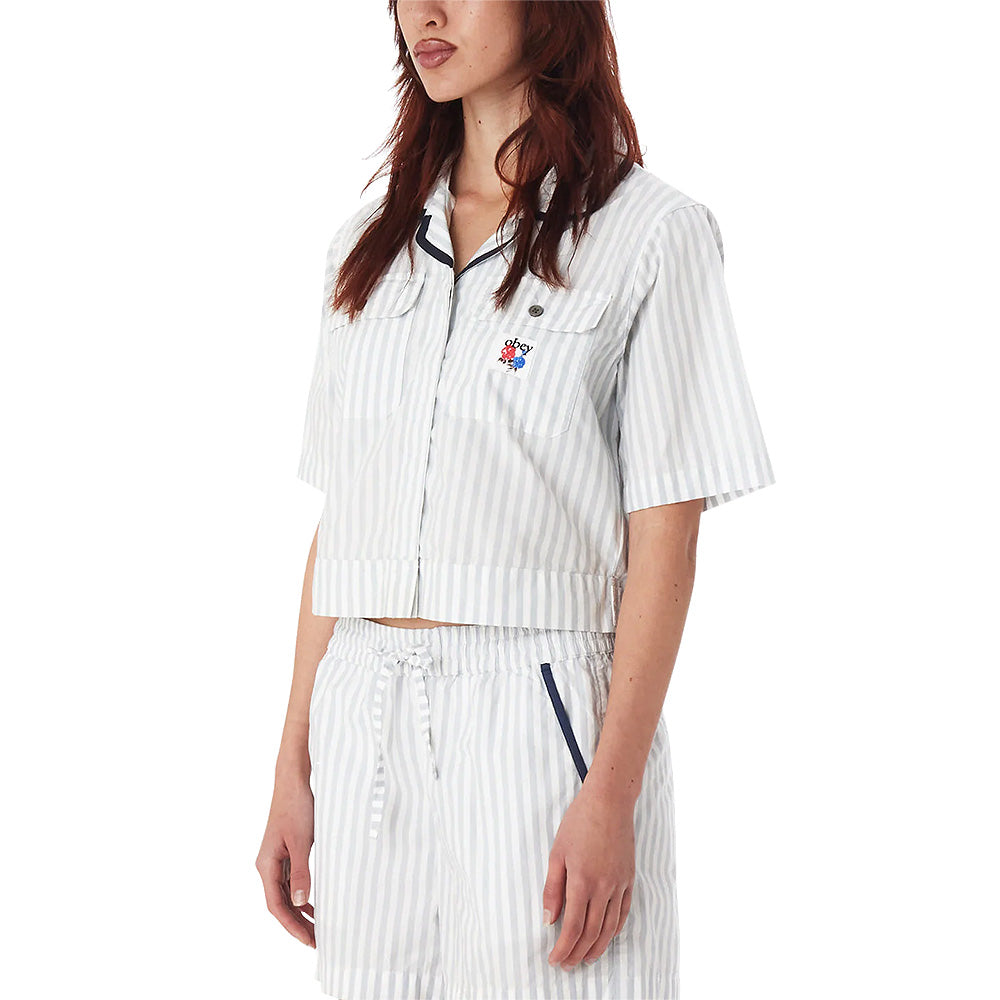 obey 281210111 serena utility shirt good grey multi