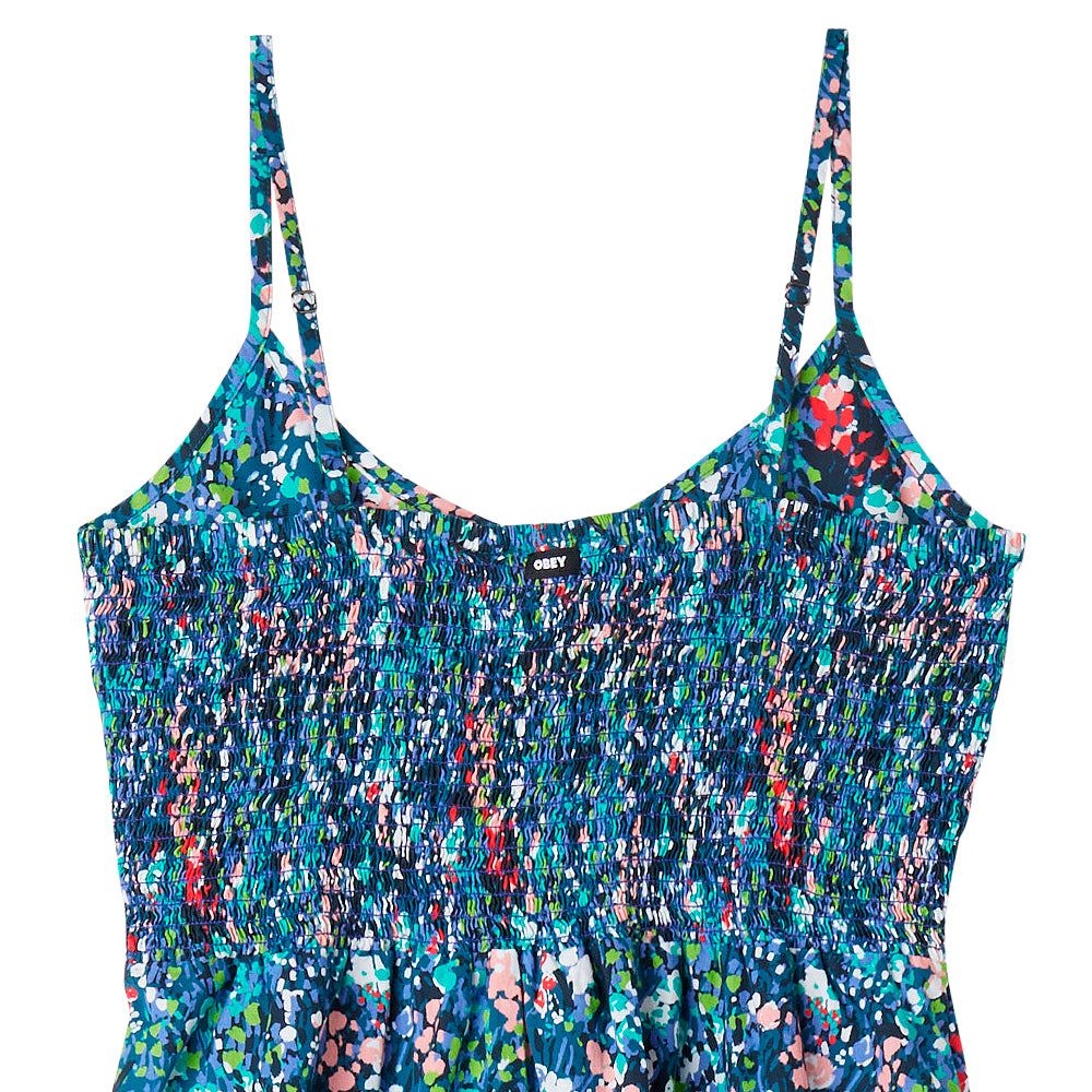 obey 401500414 obey spring garden dress teal blue multi