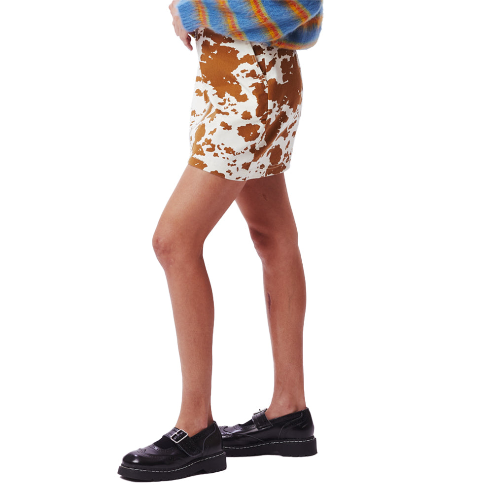 obey 411550084 straggler mini skirt cow print