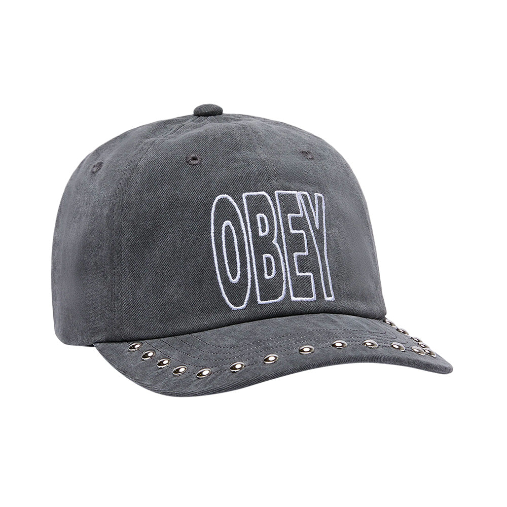 obey anti 6 panel velcro back pigment black
