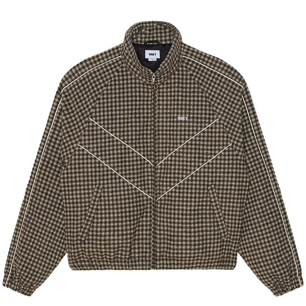 obey leisure training jacket abbey stone plaid