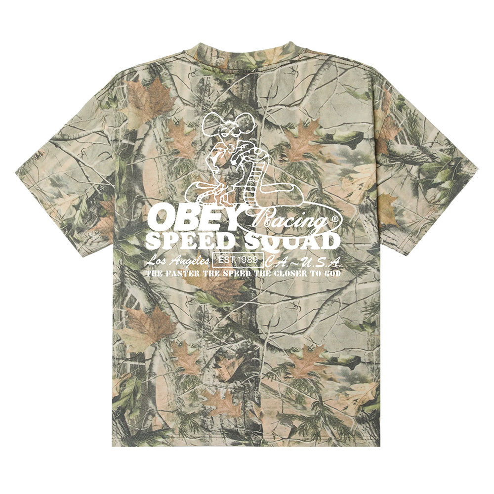 OBEY SPEED SQUAD HEAVYWEIGHT T-SHIRT // LEAF CAMO