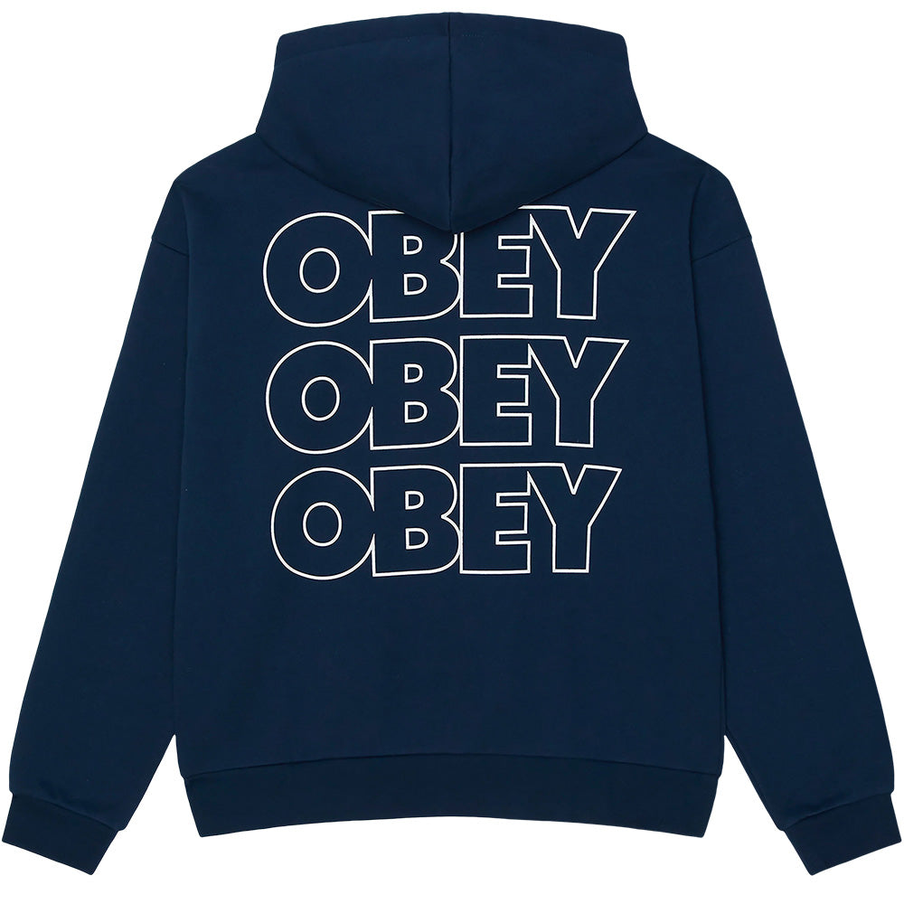 OBEY OBEY TREBLE EXTRA HEAVY HOOD // PIGMENT BLUE