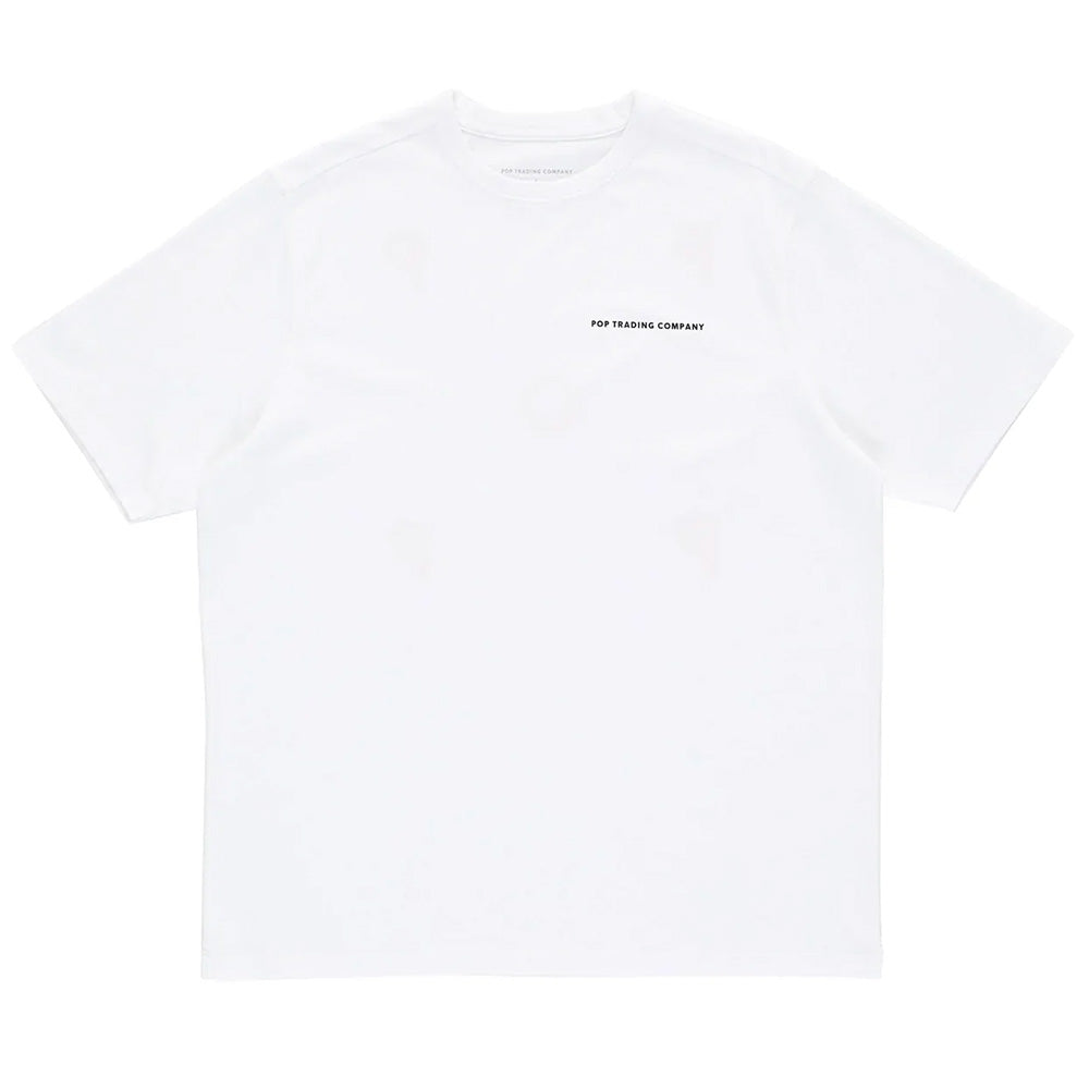 pop trading company nos01 logo t shirt white