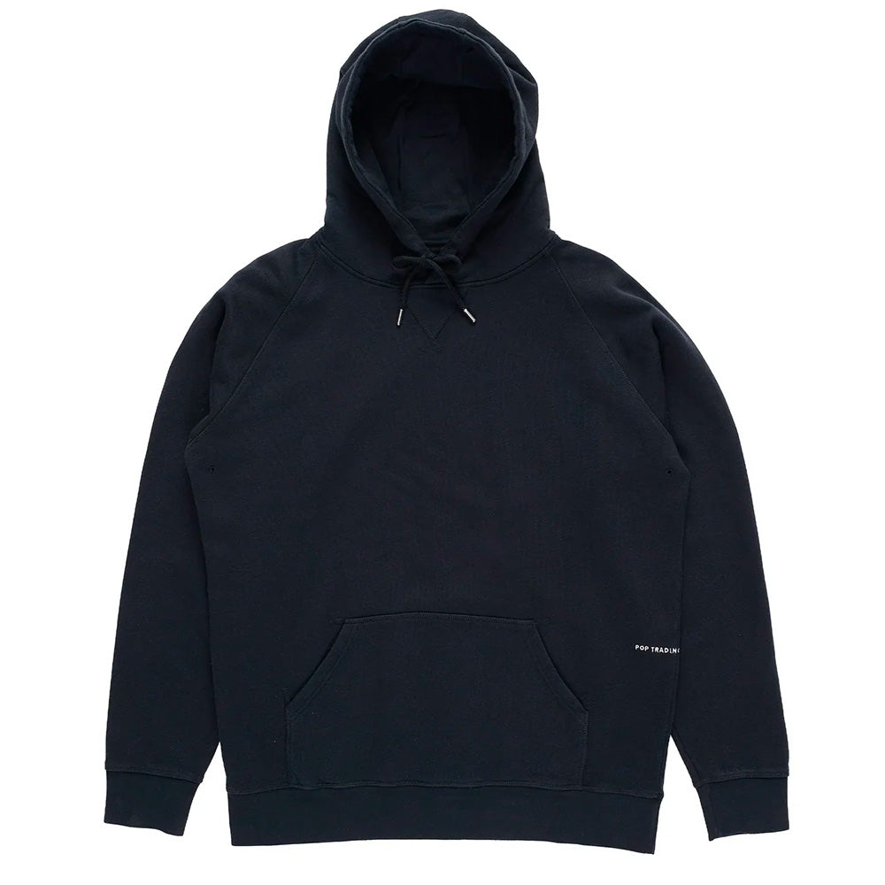 pop trading company nos03 logo hooded sweat black
