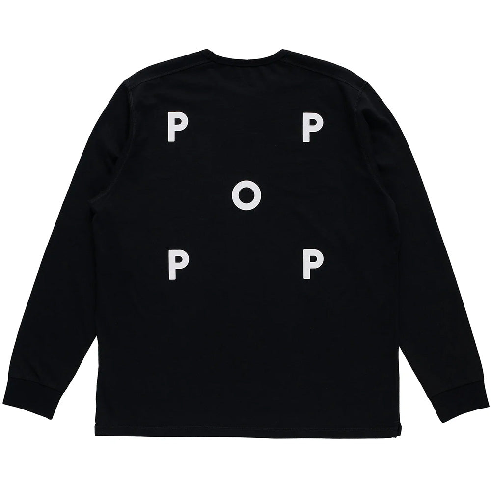 pop trading company nos05 logo longsleeve t shirt black
