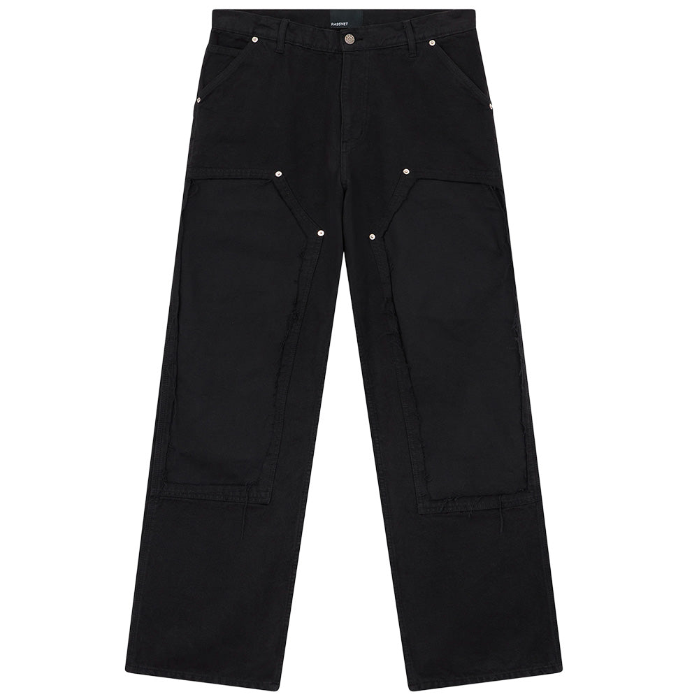 rassvet pacc17p004 distressed double knee work pant black