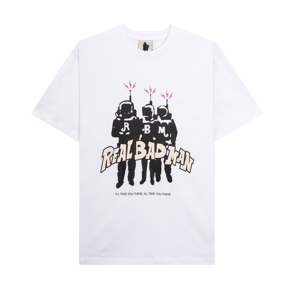 REAL BAD MAN REAL BAD MAN SLIGHT DISORDER TEE // WHITE