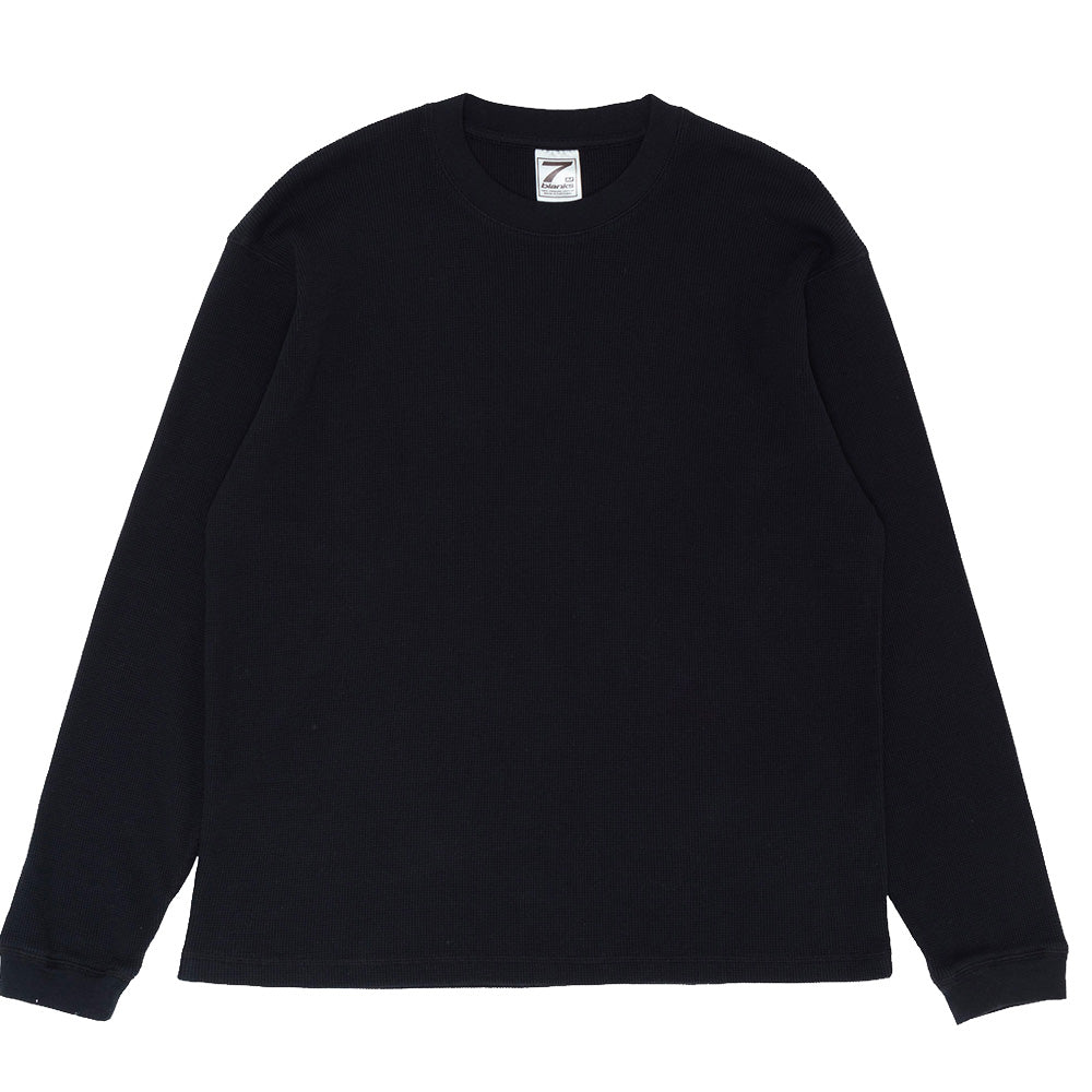 seven blanks llc 7b wls waffle longsleeve t shirt black