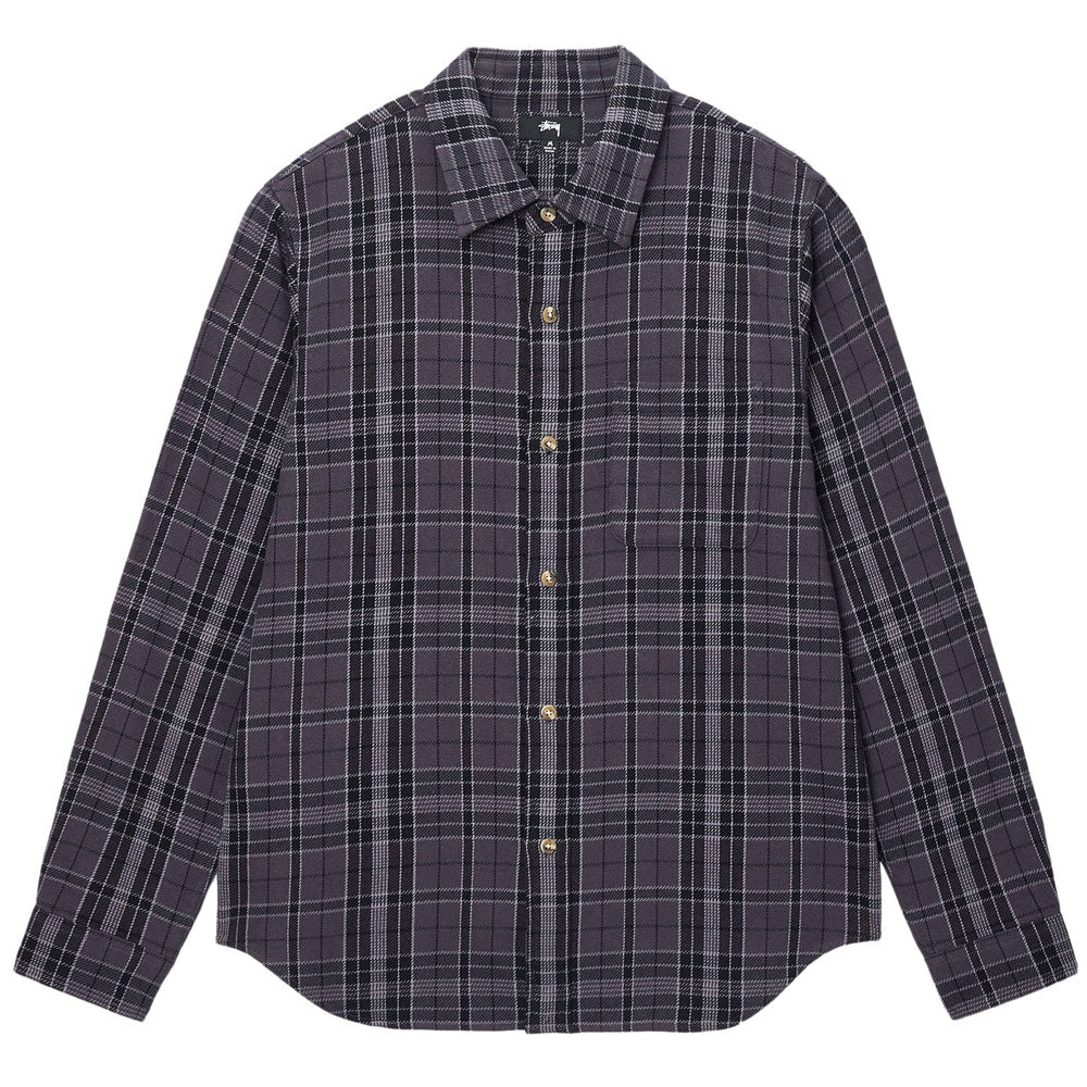stussy 1110303 stones plaid shirt black