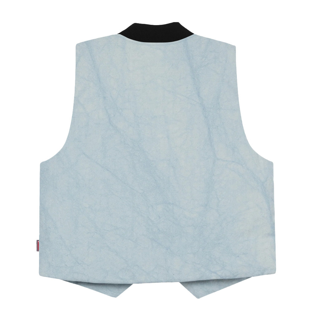 stussy 115654 washed canvas primaloft vest light blue