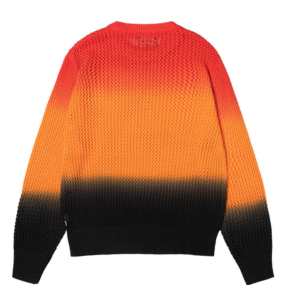 stussy 117105 pig dyed loose gauge sweater lava