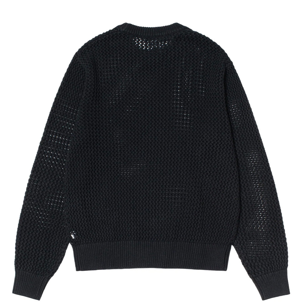 stüssy 117105 pig dyed loose gauge sweater solid black