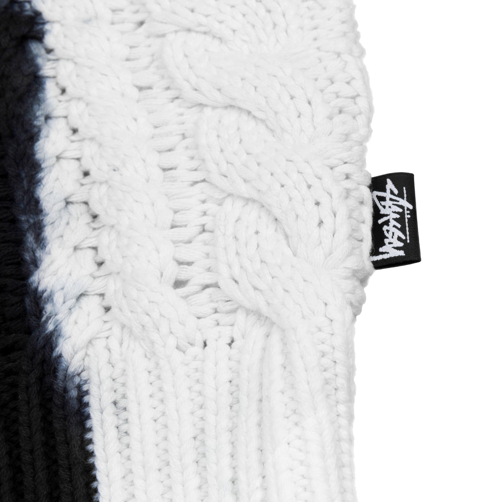 stussy 117188 tie dye fisherman sweater black